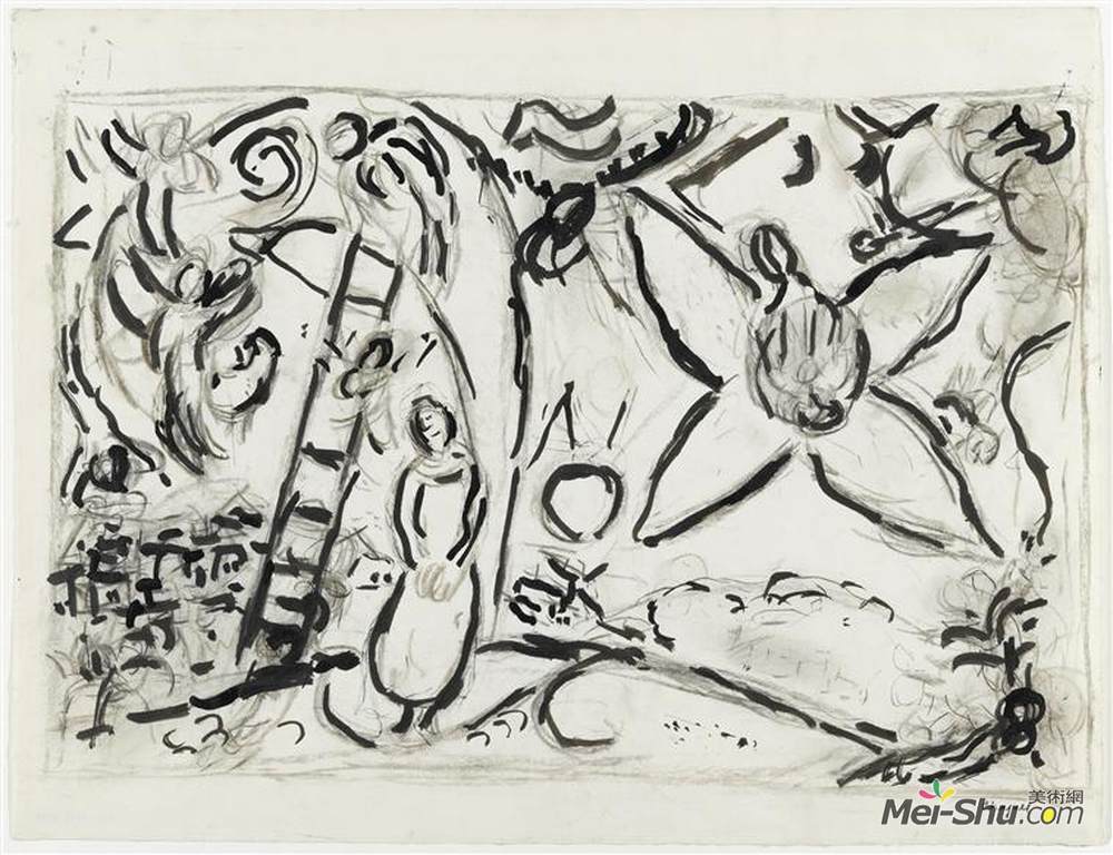 马克·夏加尔(Marc Chagall)高清作品《雅各伯的梦》