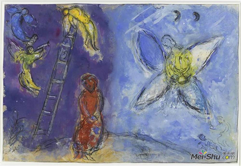 马克·夏加尔(Marc Chagall)高清作品《雅各伯的梦》