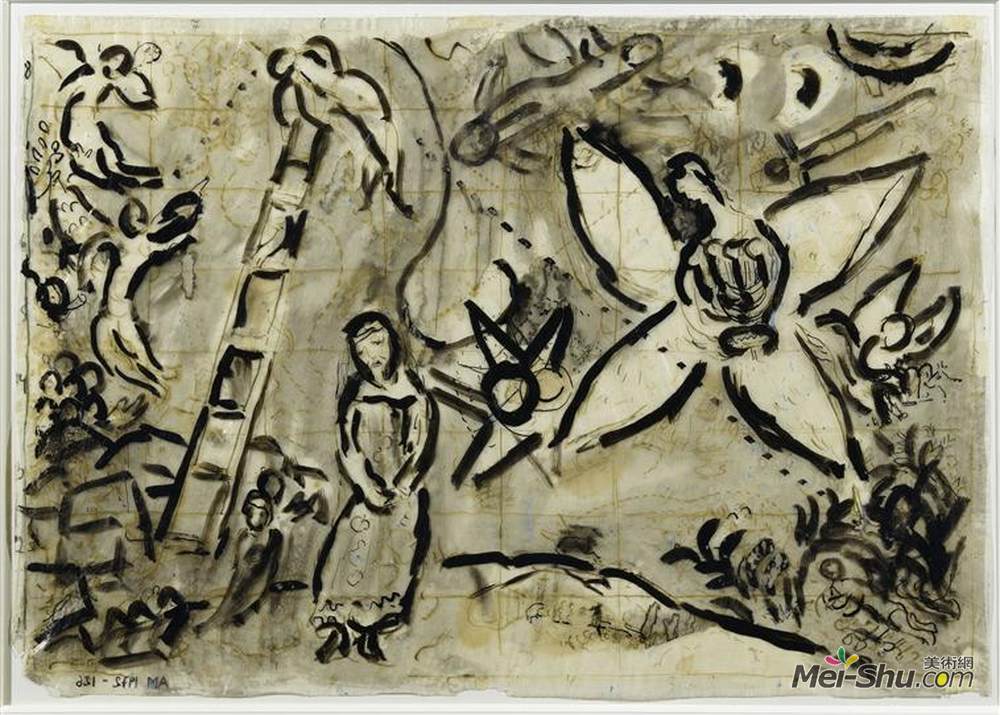 马克·夏加尔(Marc Chagall)高清作品《雅各伯的梦》