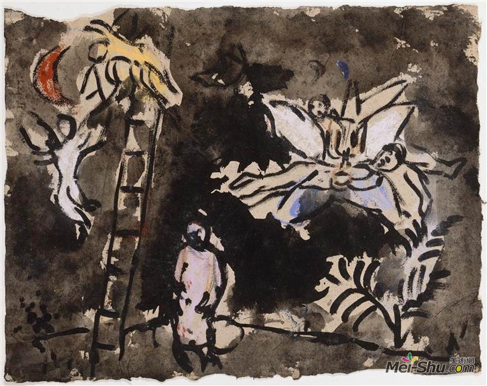马克·夏加尔(Marc Chagall)高清作品《雅各伯的梦》