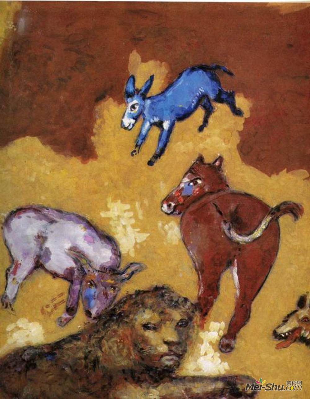 马克·夏加尔(Marc Chagall)高清作品《狮子老了》