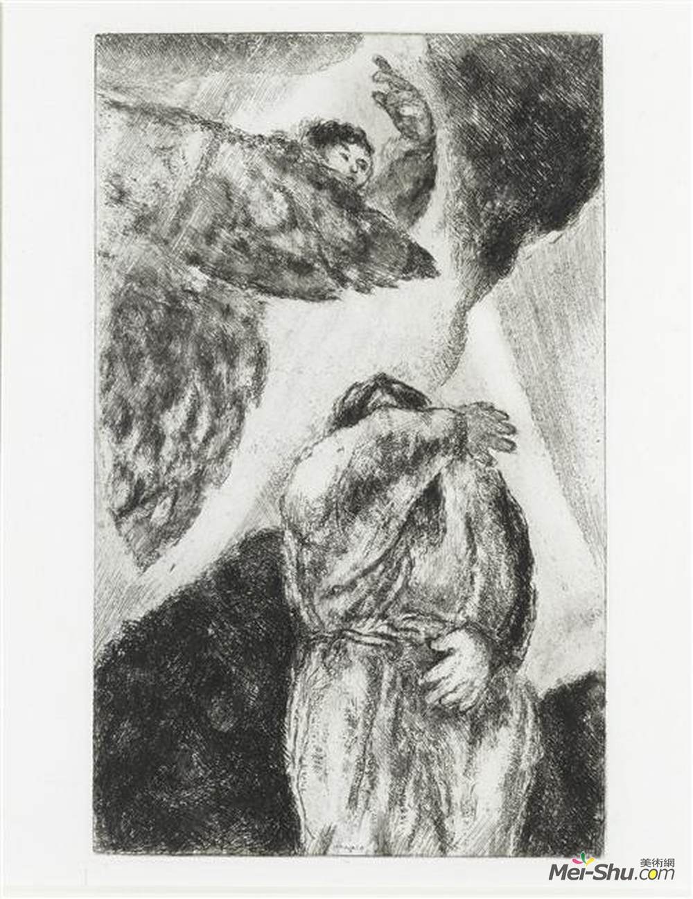 马克·夏加尔(Marc Chagall)高清作品《耶和华在洞穴的入口处向以利亚显现》