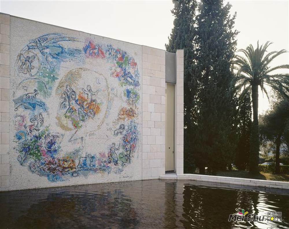 马克·夏加尔(Marc Chagall)高清作品《The mosaic "The prophet Elijah" in the gar》