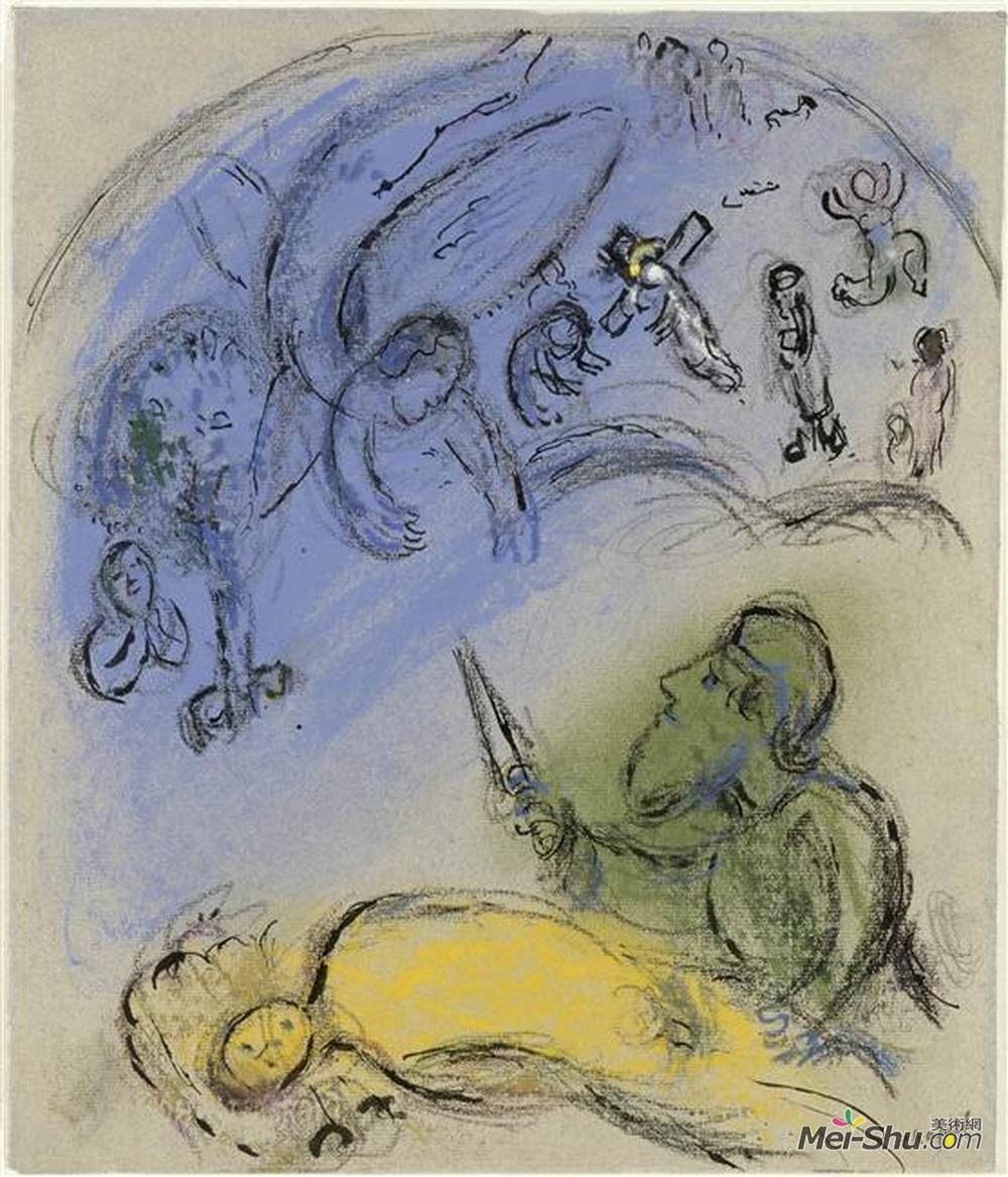 马克·夏加尔(Marc Chagall)高清作品《艾萨克的牺牲》