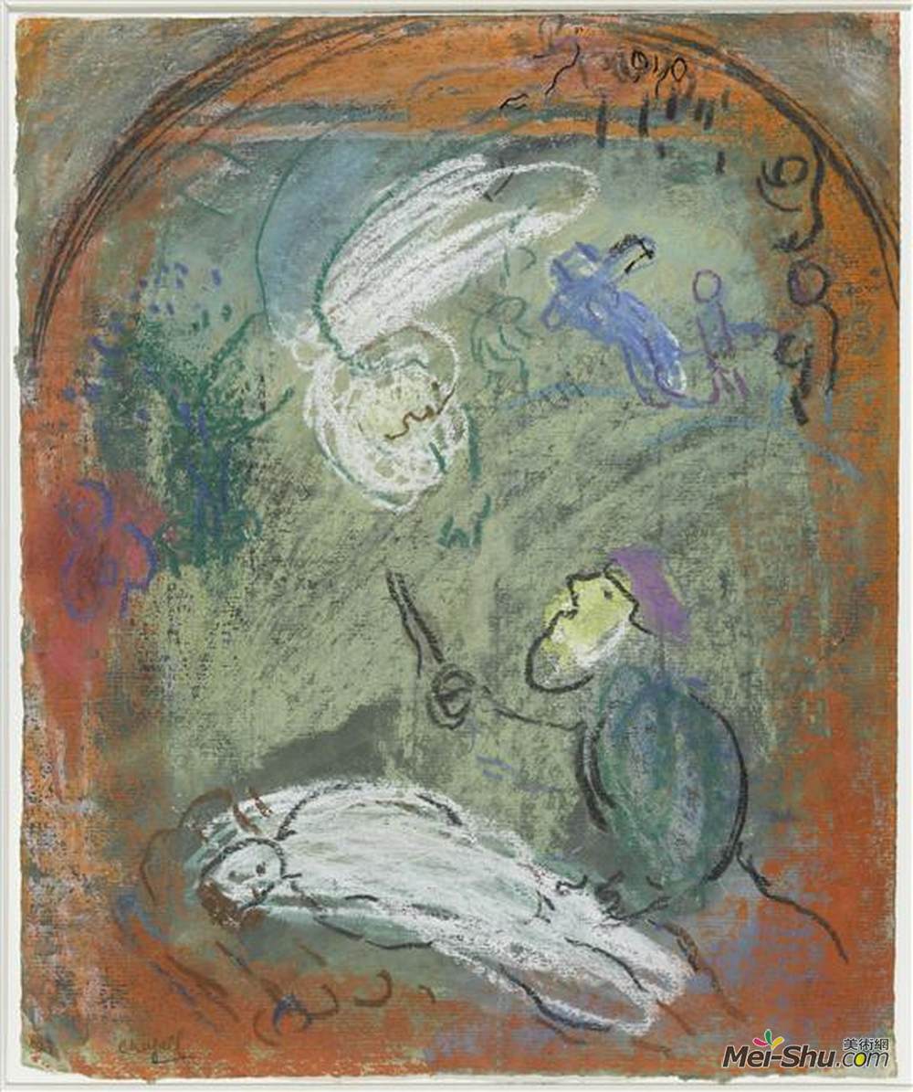 马克·夏加尔(Marc Chagall)高清作品《艾萨克的牺牲》