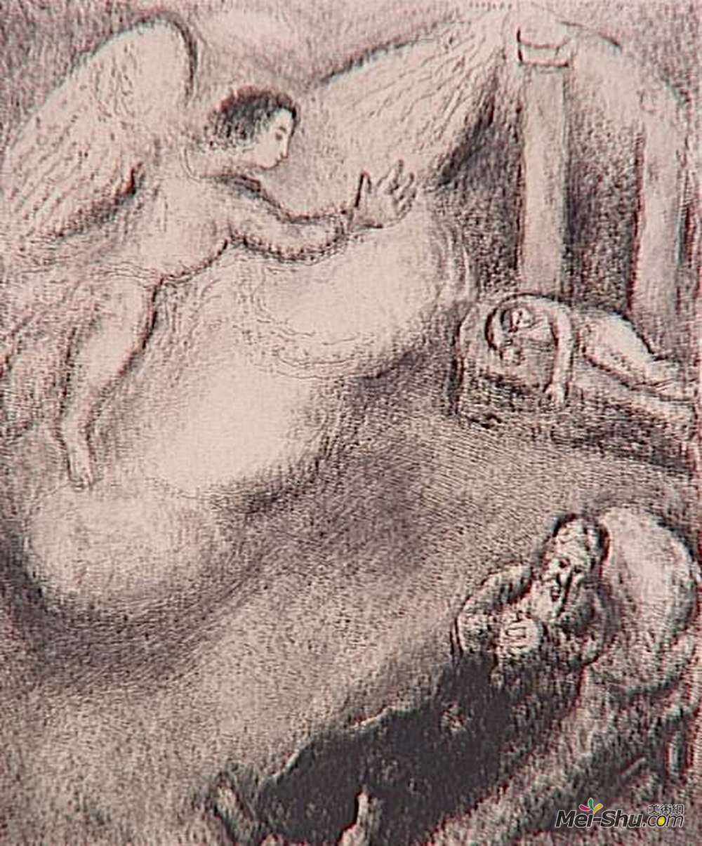 马克·夏加尔(Marc Chagall)高清作品《年轻的塞缪尔，牧师的仆人，听到，》
