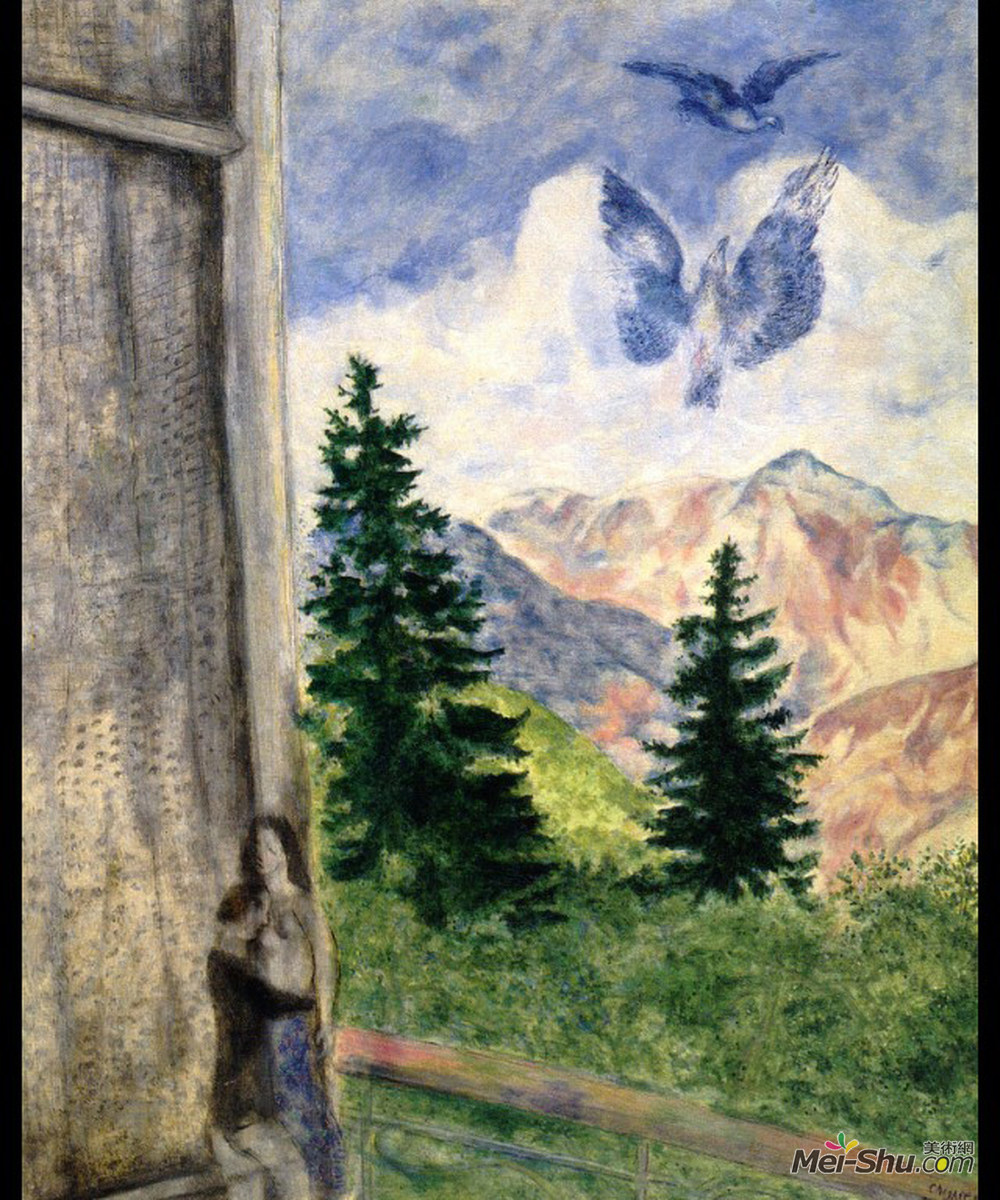 马克·夏加尔(Marc Chagall)高清作品《皮拉卡瓦视野》