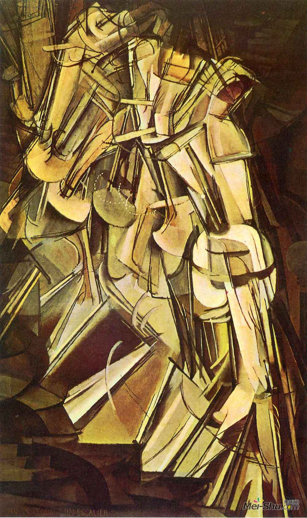 马塞尔·杜尚(Marcel Duchamp)高清作品《裸奔下楼梯，2号楼梯》