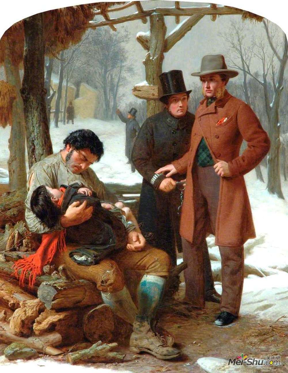 马库斯·斯诺(Marcus Stone)高清作品《沉默恳求1858》