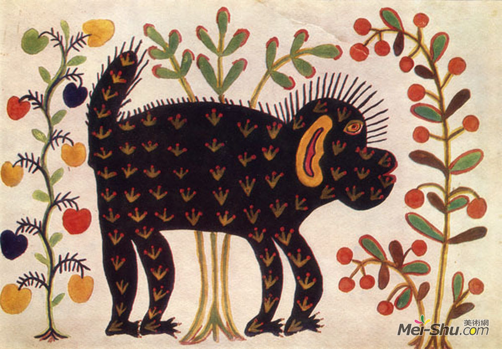 玛丽亚普里马琴科(Maria Primachenko)高清作品《黑猴》