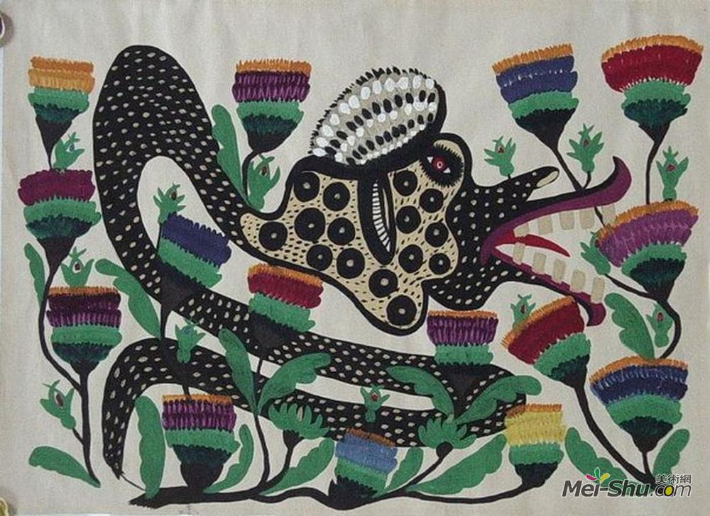 玛丽亚普里马琴科(Maria Primachenko)高清作品《蛇》
