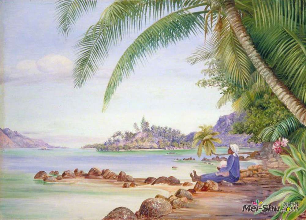 玛丽安娜·诺斯(Marianne North)高清作品《从“曲”看圣安妮的环岛》
