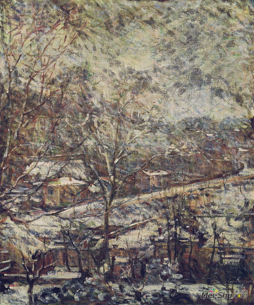 玛丽·布哈可蒙(Marie Bracquemond)高清作品《冬季景观》