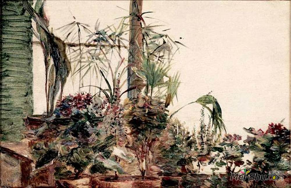玛丽·布哈可蒙(Marie Bracquemond)高清作品《花盆和amp?S和ampèvres》