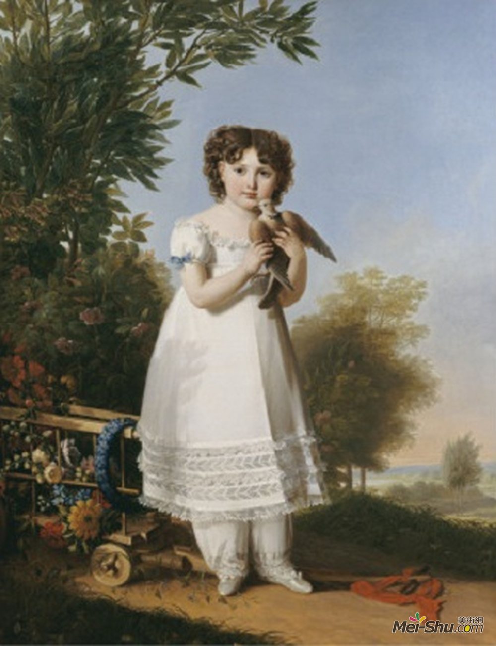 玛丽·吉耶曼·伯努瓦(Marie-Guillemine Benoist)高清作品《Portrait of Napoleona Elisa Baciocchi》