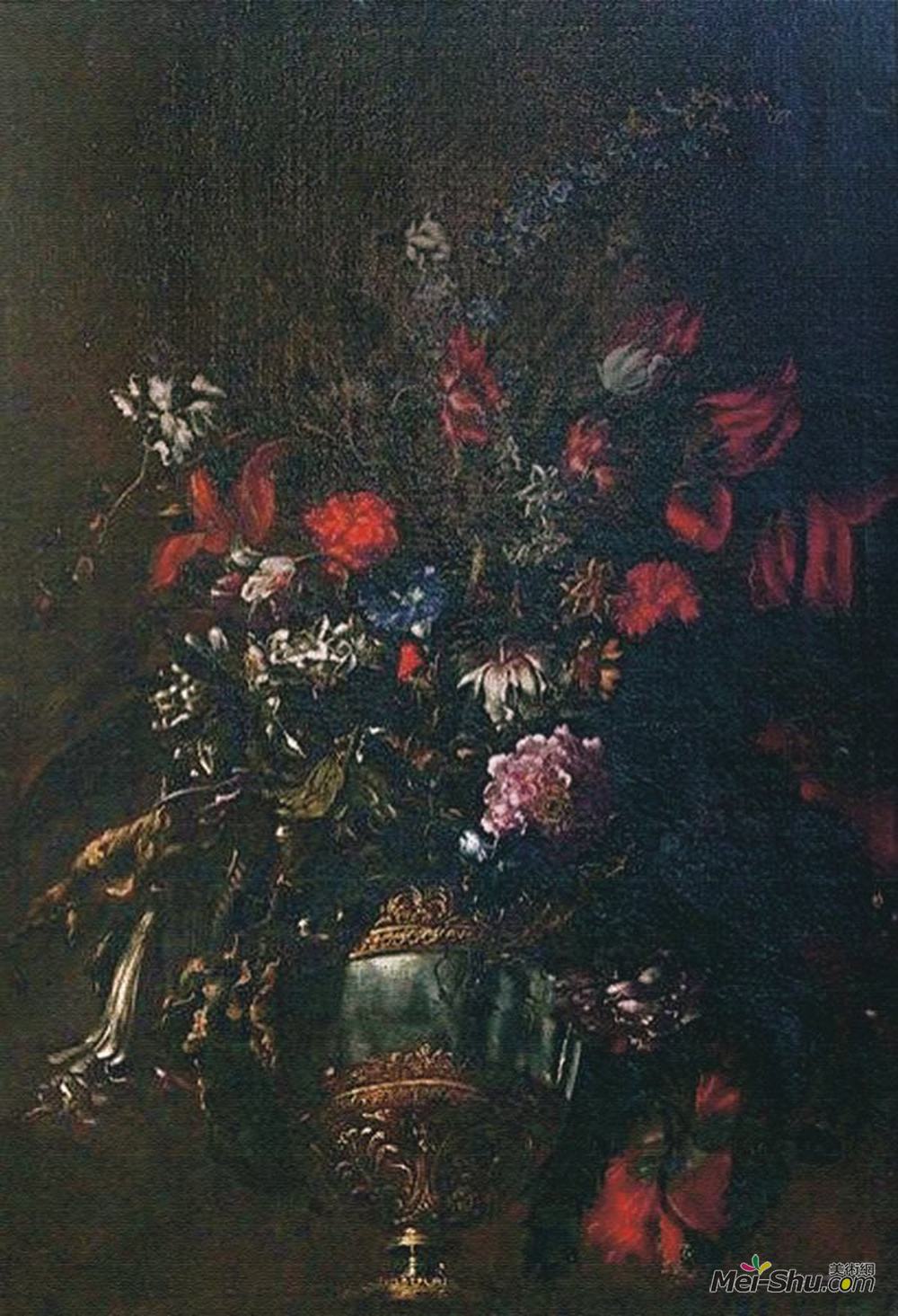 马里奥努齐(Mario Nuzzi)高清作品《静物花瓶中的花》