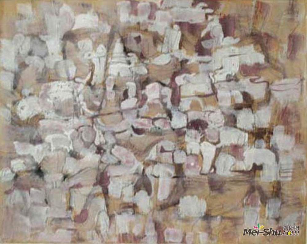 马克·托比(Mark Tobey)高清作品《虚构的村庄》