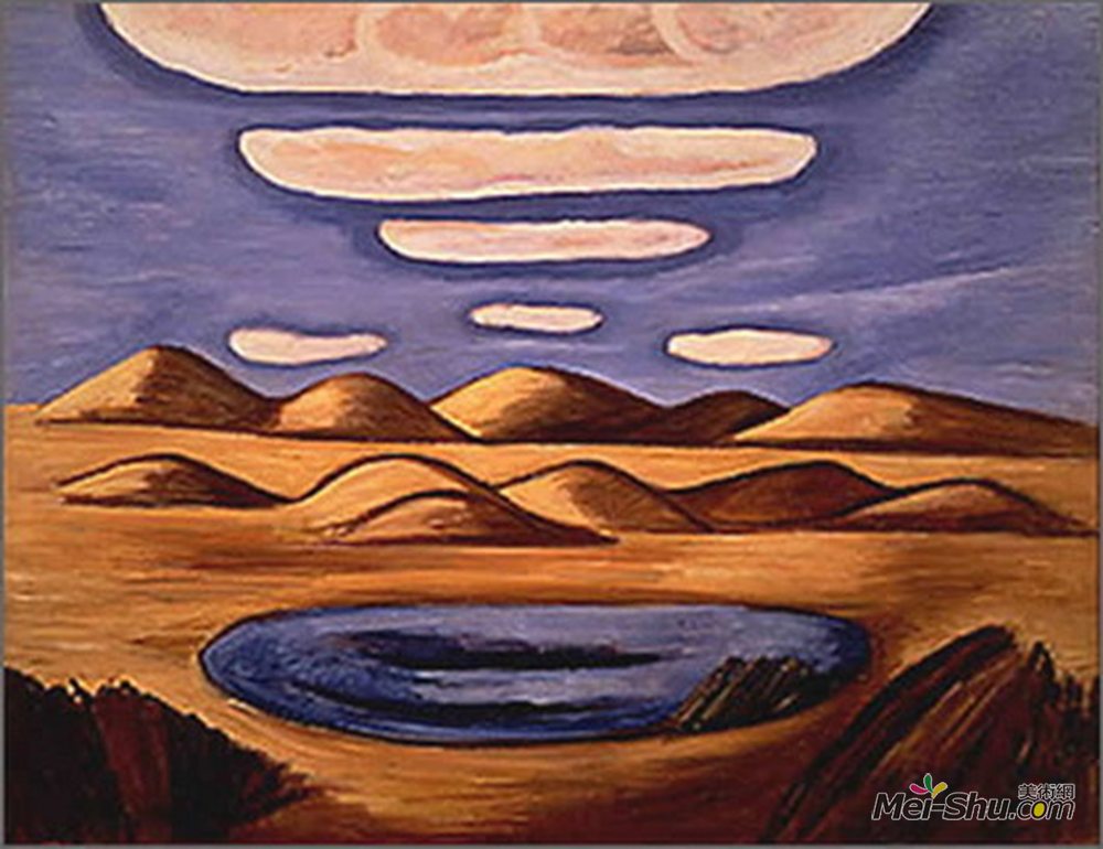 马斯登·哈尔特里(Marsden Hartley)高清作品《大山石化砂丘》