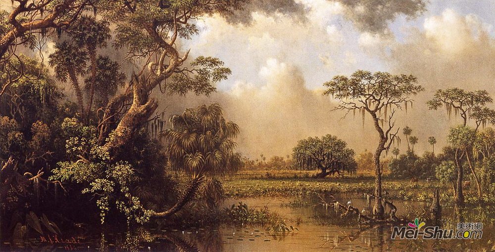 马丁·约翰逊·赫德(Martin Johnson Heade)高清作品《佛罗里达大沼泽》