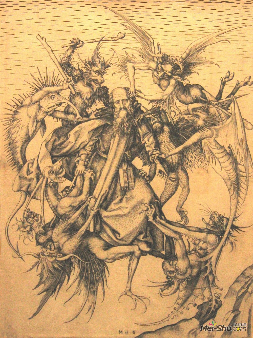 马丁·松高尔(Martin Schongauer)高清作品《圣安东尼乌斯》
