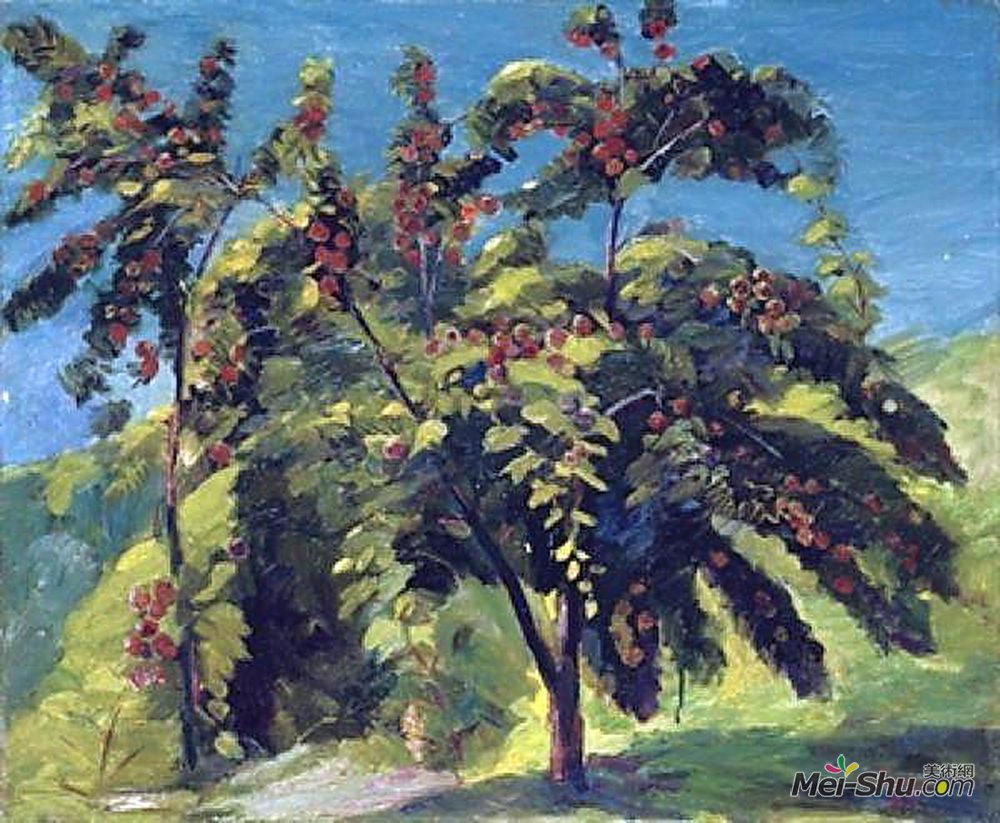 马蒂罗斯(Martiros Sarian)高清作品《桃花源的角落》