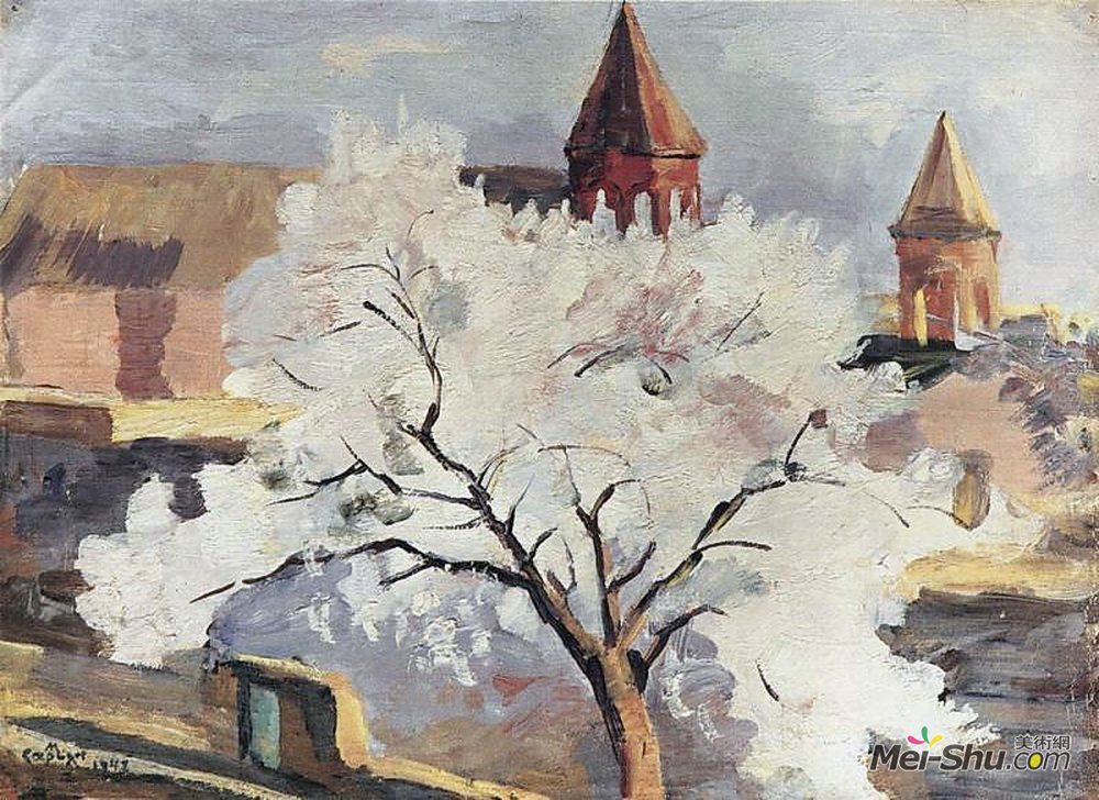 马蒂罗斯(Martiros Sarian)高清作品《杏花盛开》