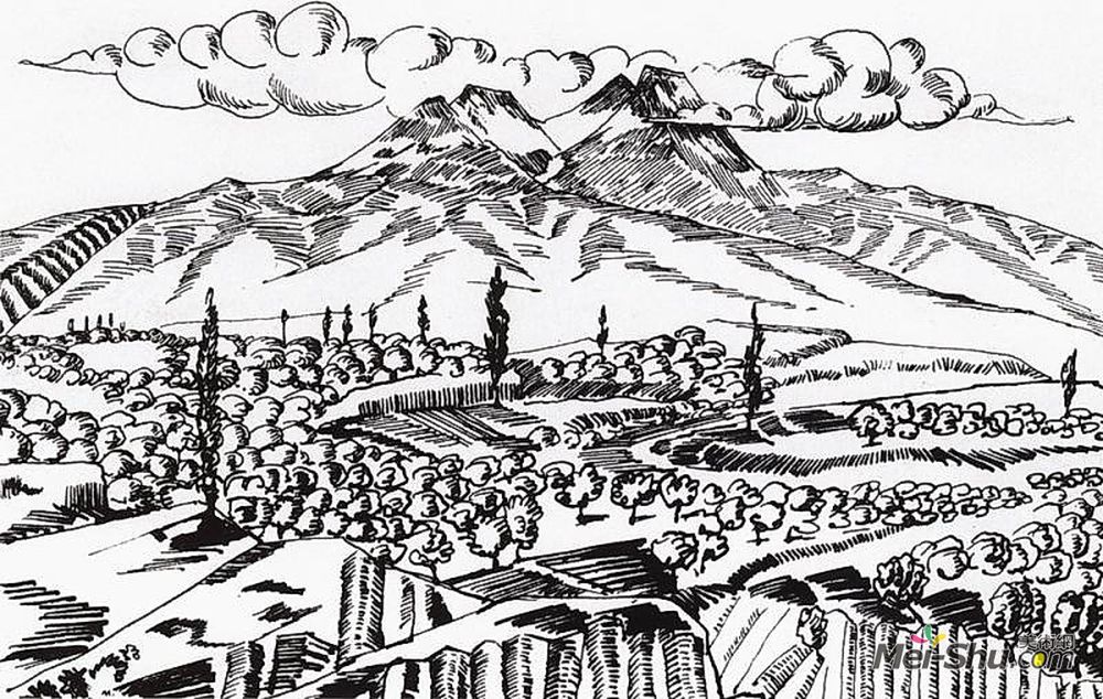 马蒂罗斯(Martiros Sarian)高清作品《阿拉加斯》