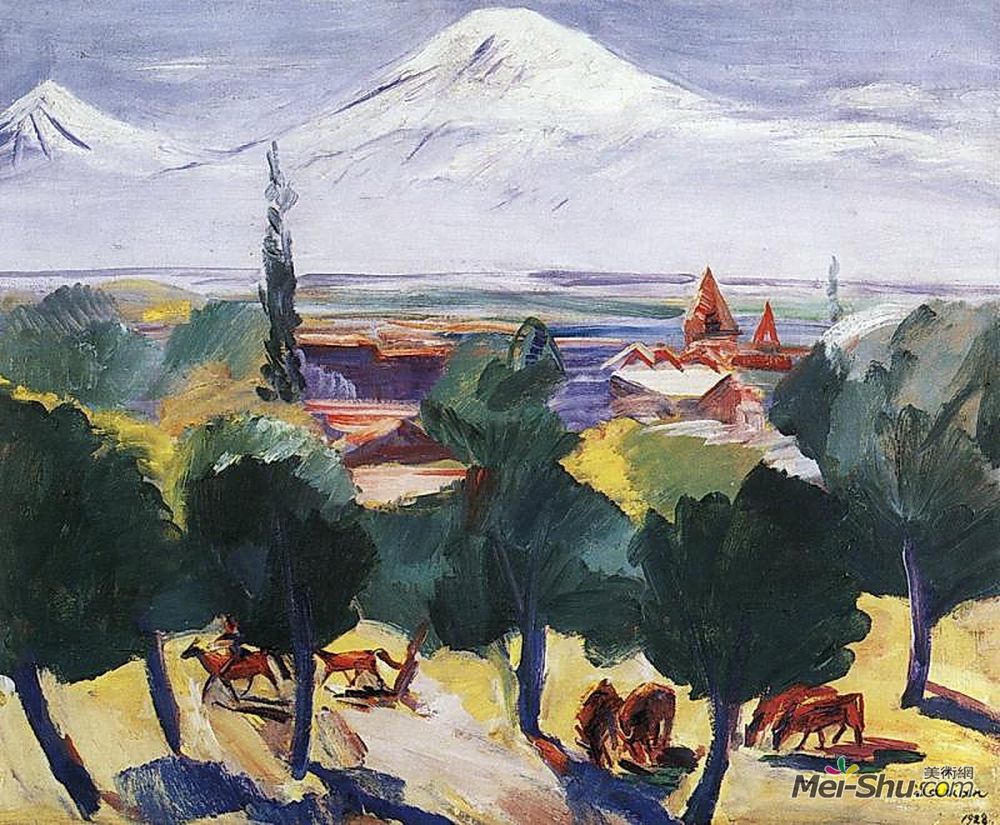 马蒂罗斯(Martiros Sarian)高清作品《秋日朦胧日》