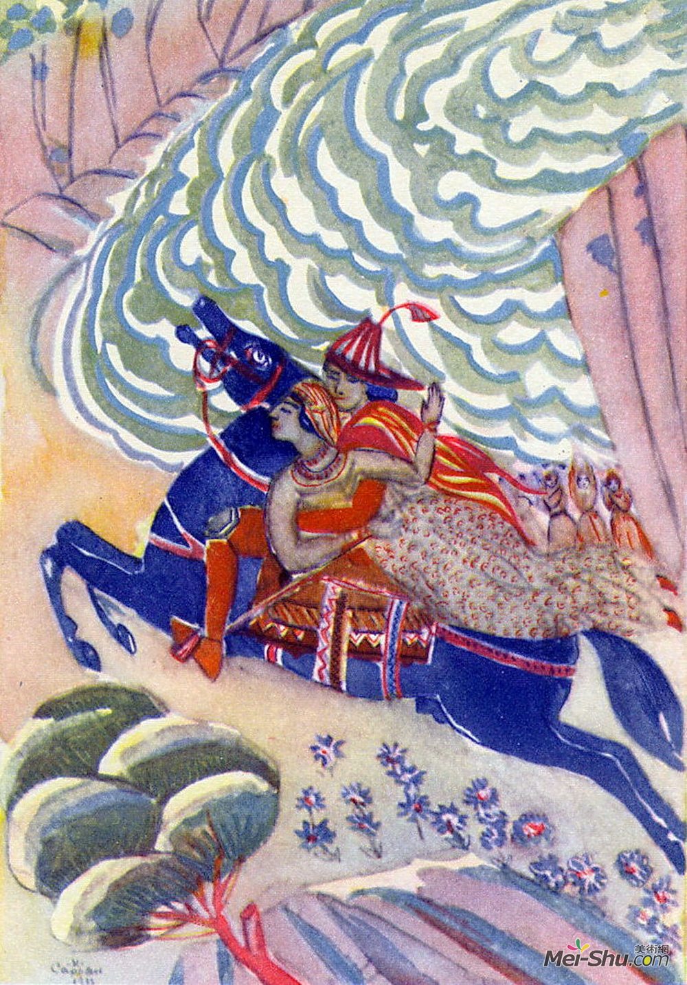 马蒂罗斯(Martiros Sarian)高清作品《Badikan and Khan Bohu》