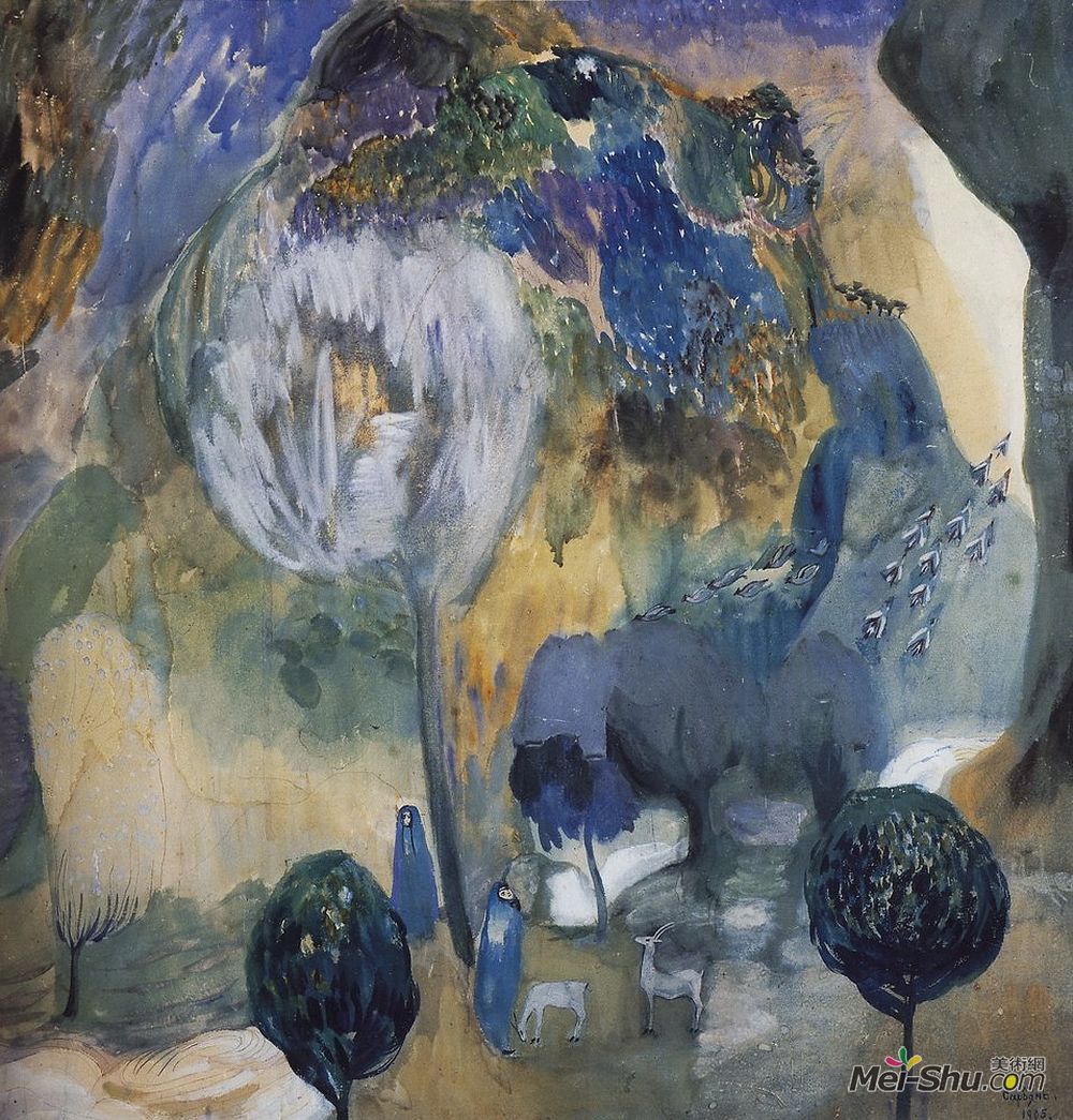 马蒂罗斯(Martiros Sarian)高清作品《盛开的群山》