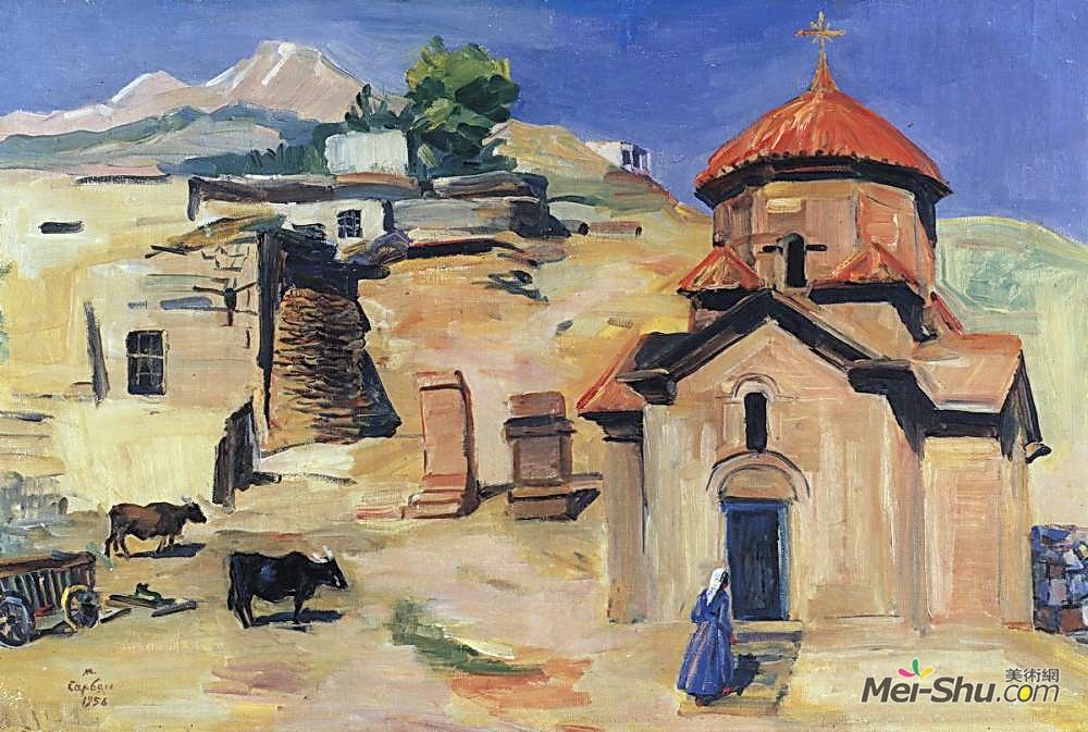 马蒂罗斯(Martiros Sarian)高清作品《Church Karmravor of VII century》