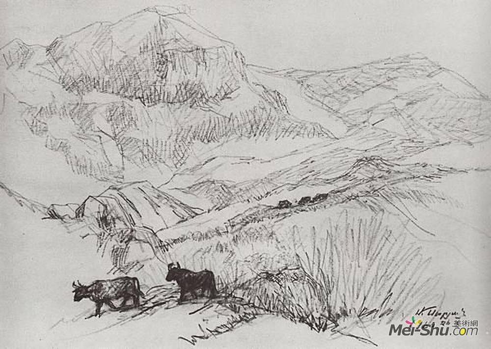 马蒂罗斯(Martiros Sarian)高清作品《山里》