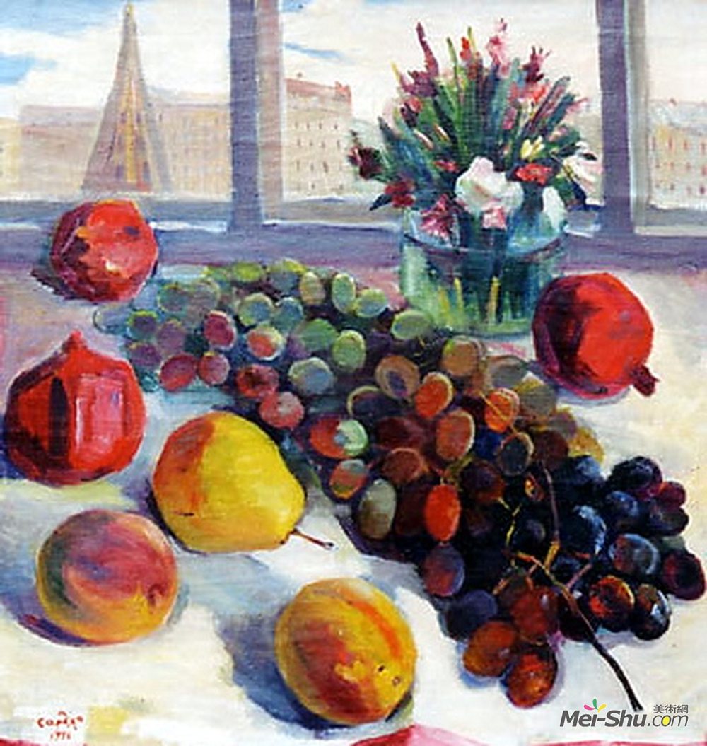 马蒂罗斯(Martiros Sarian)高清作品《莫斯科静物》