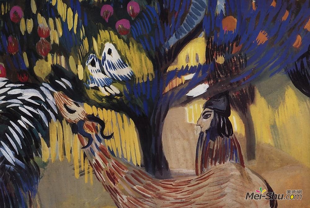 马蒂罗斯(Martiros Sarian)高清作品《石榴树附近》