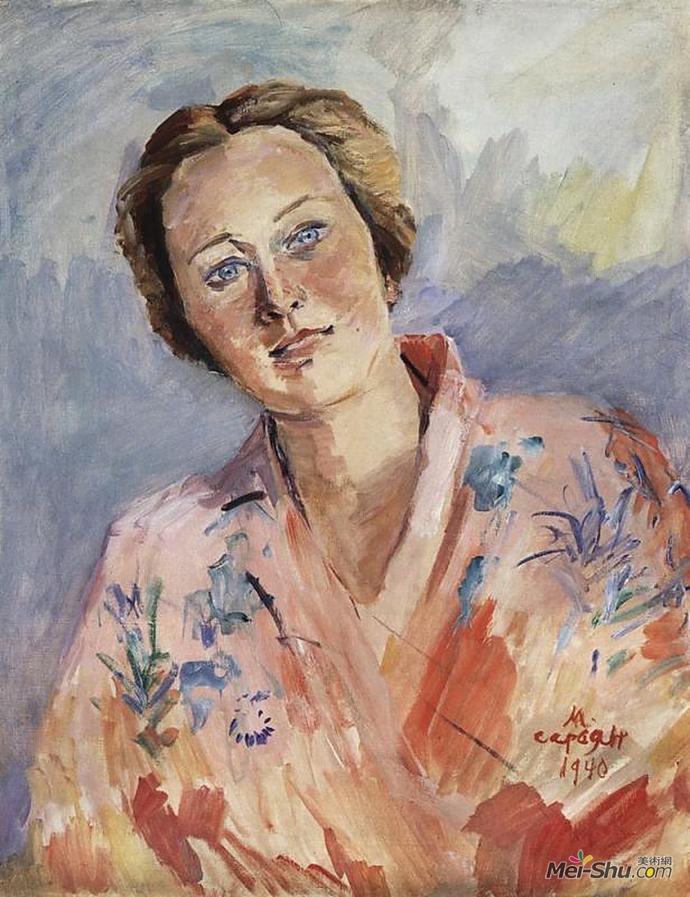 马蒂罗斯(Martiros Sarian)高清作品《芭蕾舞女演员加林娜乌兰诺娃的画像》