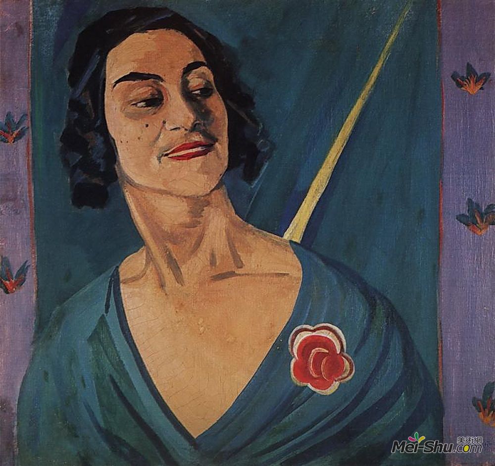 马蒂罗斯(Martiros Sarian)高清作品《Portrait of actress Anna Humashyan》