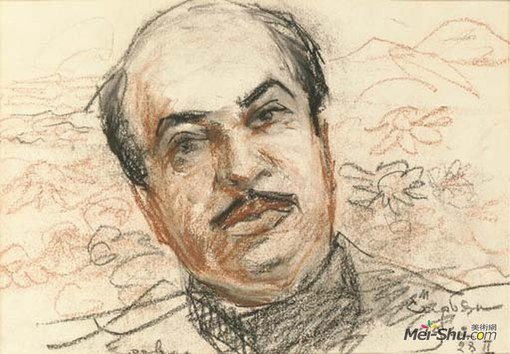 马蒂罗斯(Martiros Sarian)高清作品《Portrait of Boris Parsadanyan》