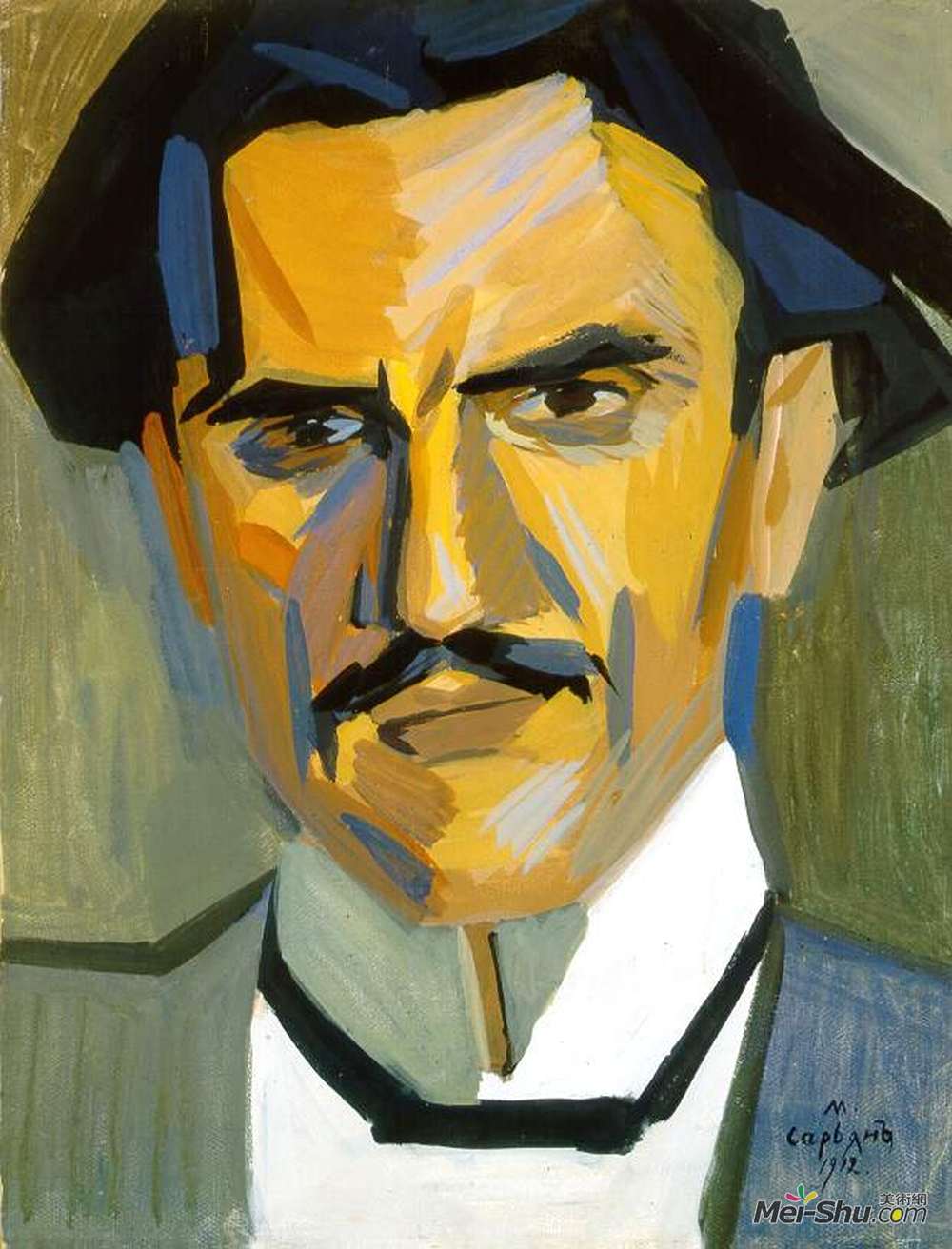 马蒂罗斯(Martiros Sarian)高清作品《Portrait of critic Garegin Levonian》