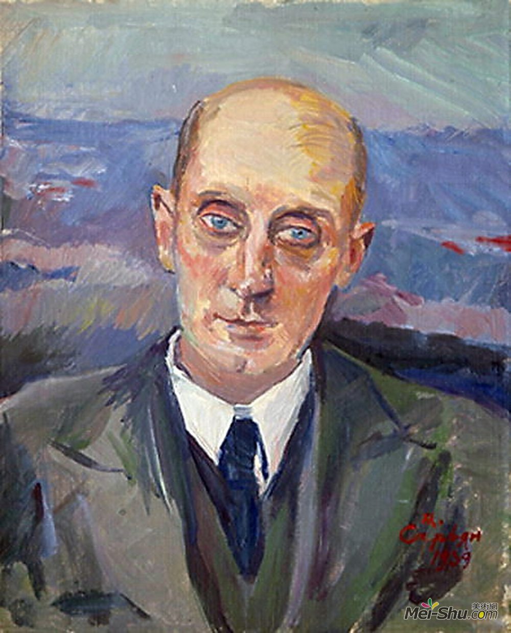 马蒂罗斯(Martiros Sarian)高清作品《Portrait of S. Shervinsky》