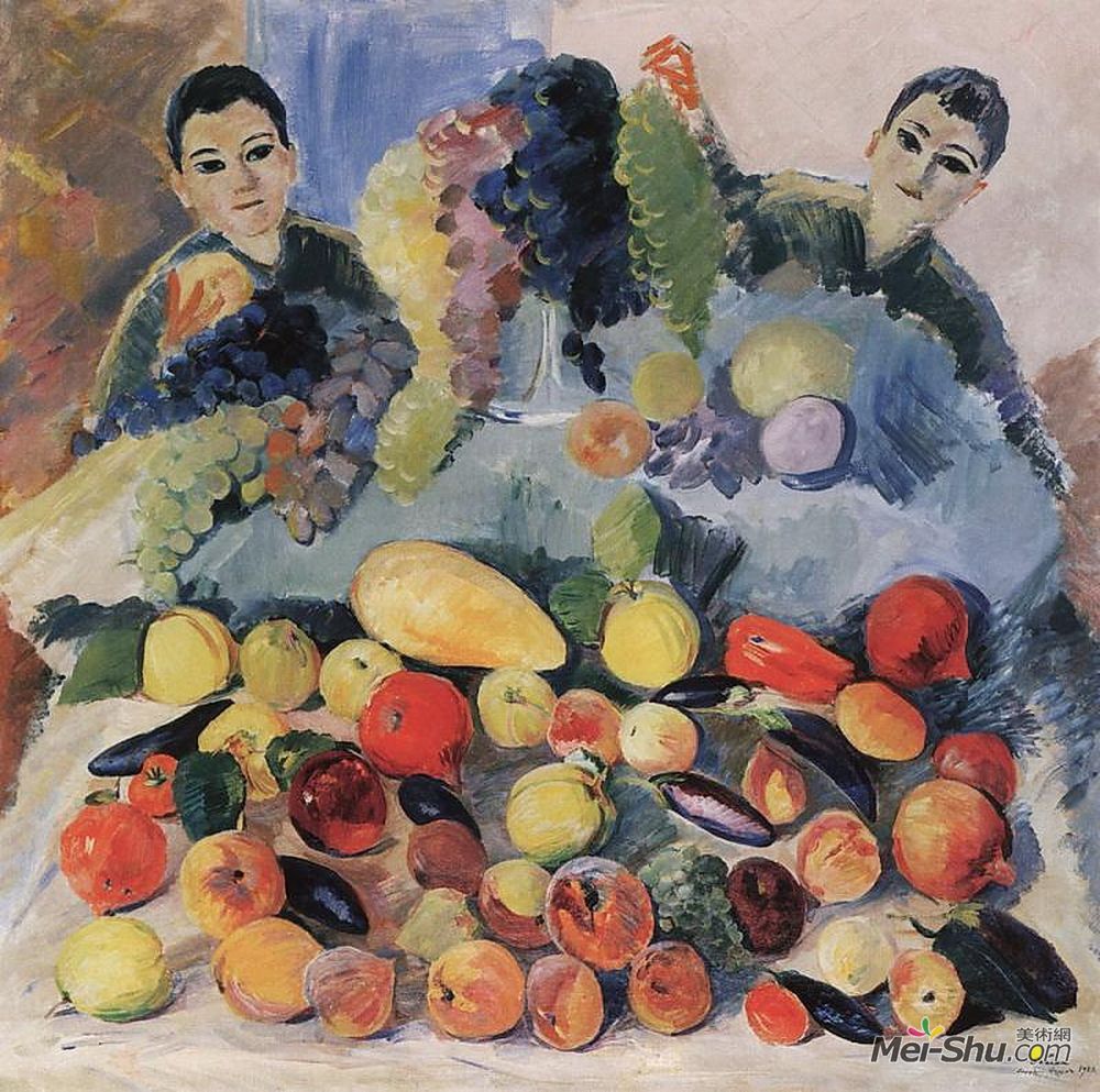 马蒂罗斯(Martiros Sarian)高清作品《静物与儿童》