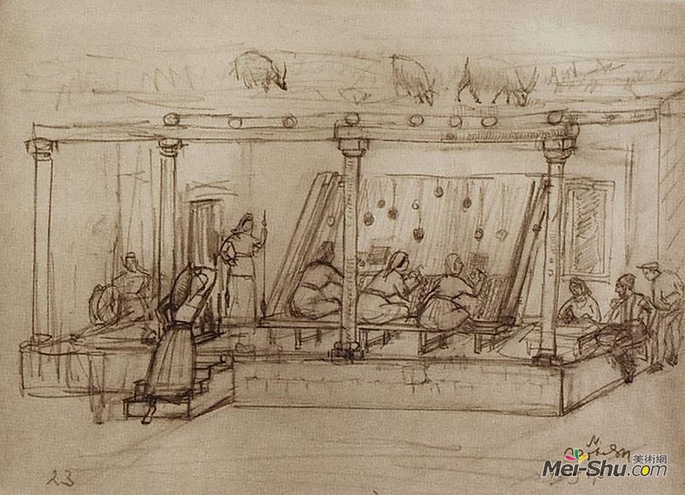 马蒂罗斯(Martiros Sarian)高清作品《织地毯》