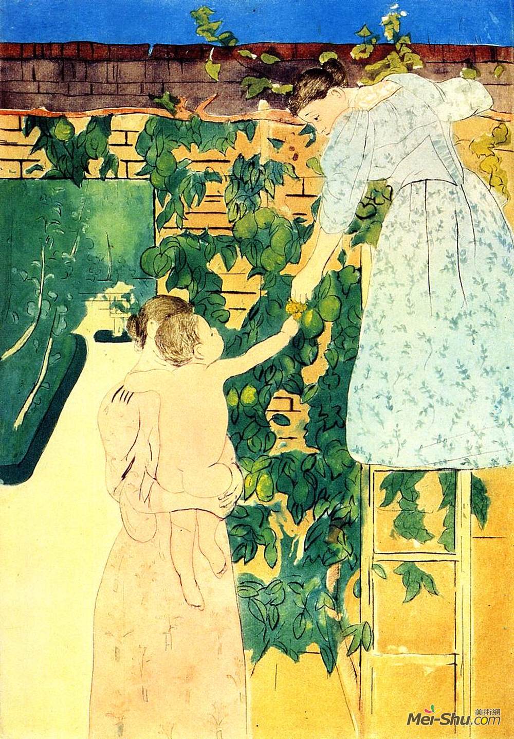 玛丽·卡萨特(Mary Cassatt)高清作品《采果》