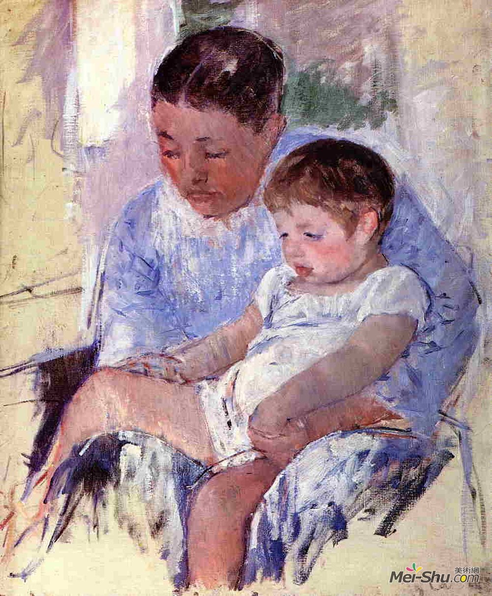 玛丽·卡萨特(Mary Cassatt)高清作品《詹妮和她的困倦的孩子》