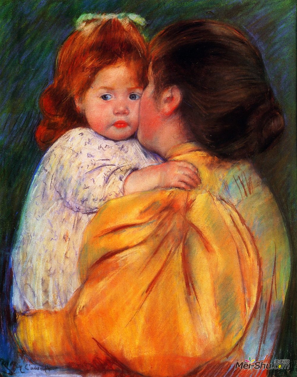 《母爱之吻》玛丽·卡萨特(mary cassatt)高清作品欣赏
