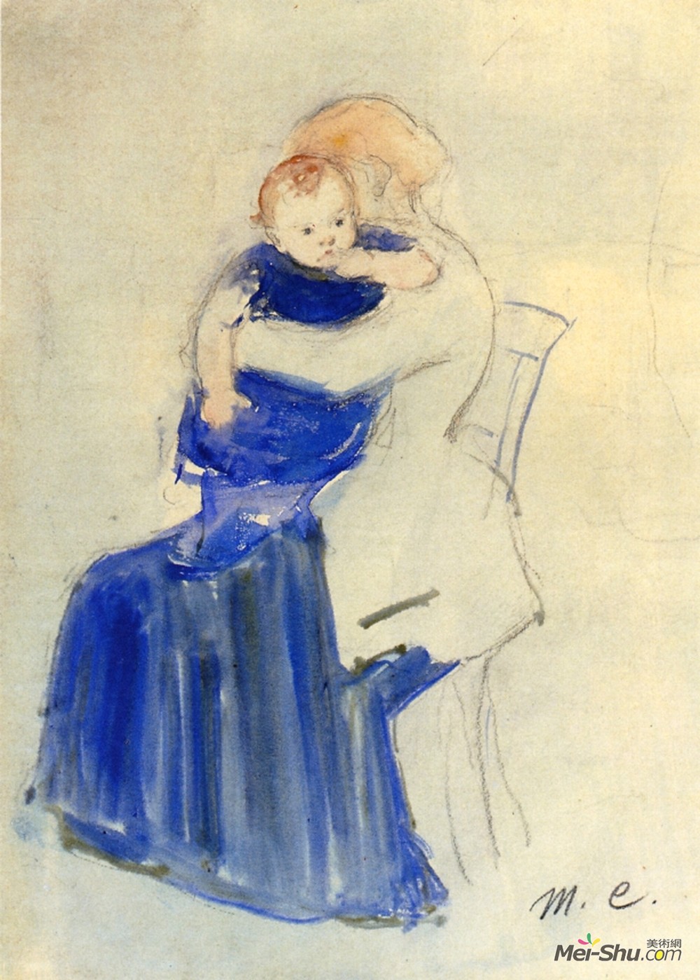 玛丽·卡萨特(Mary Cassatt)高清作品《母子》