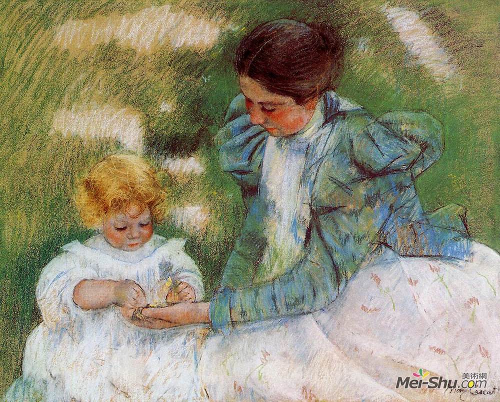 玛丽·卡萨特(Mary Cassatt)高清作品《母亲和孩子玩耍》