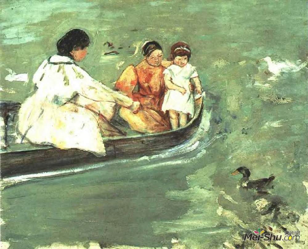 玛丽·卡萨特(Mary Cassatt)高清作品《在水面上》