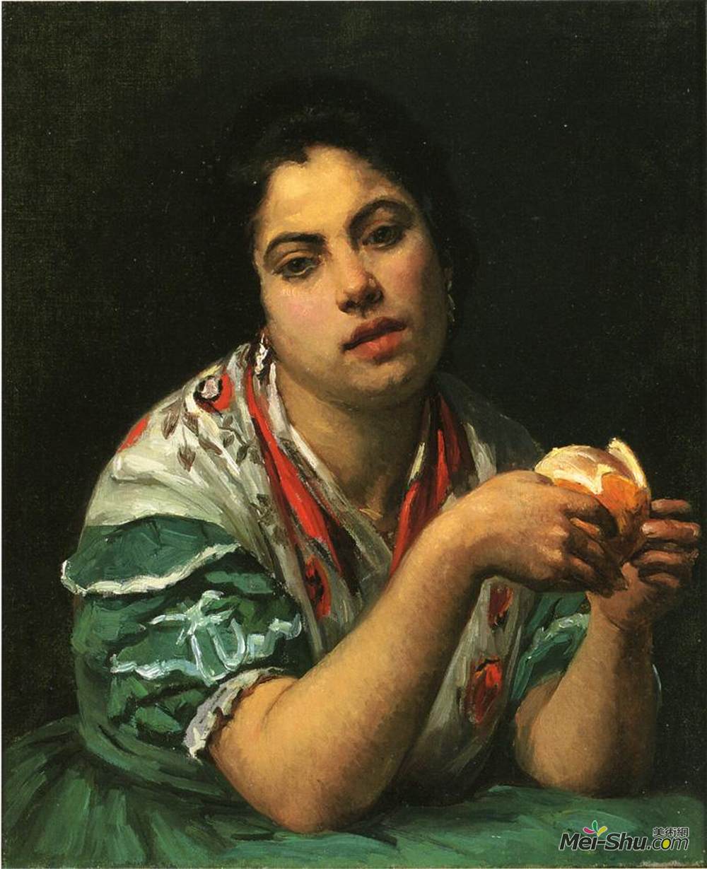 玛丽·卡萨特(Mary Cassatt)高清作品《农妇剥橘子》