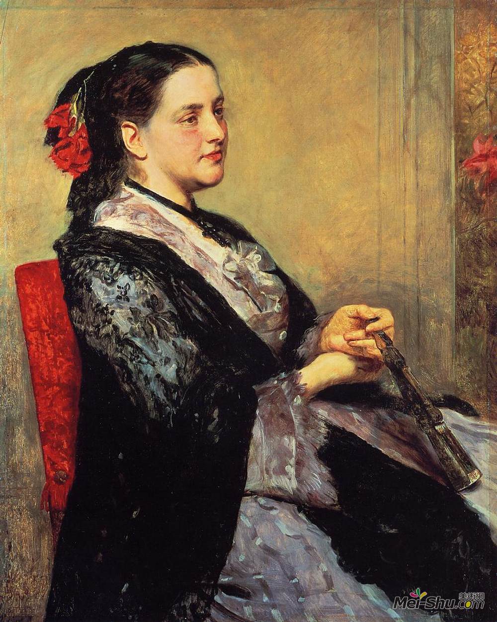 玛丽·卡萨特(Mary Cassatt)高清作品《塞维利亚夫人画像》