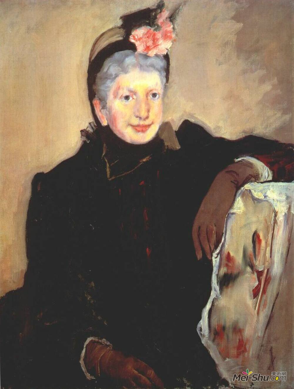 《一位老太太的肖像》玛丽·卡萨特(mary cassatt)高清作品欣赏